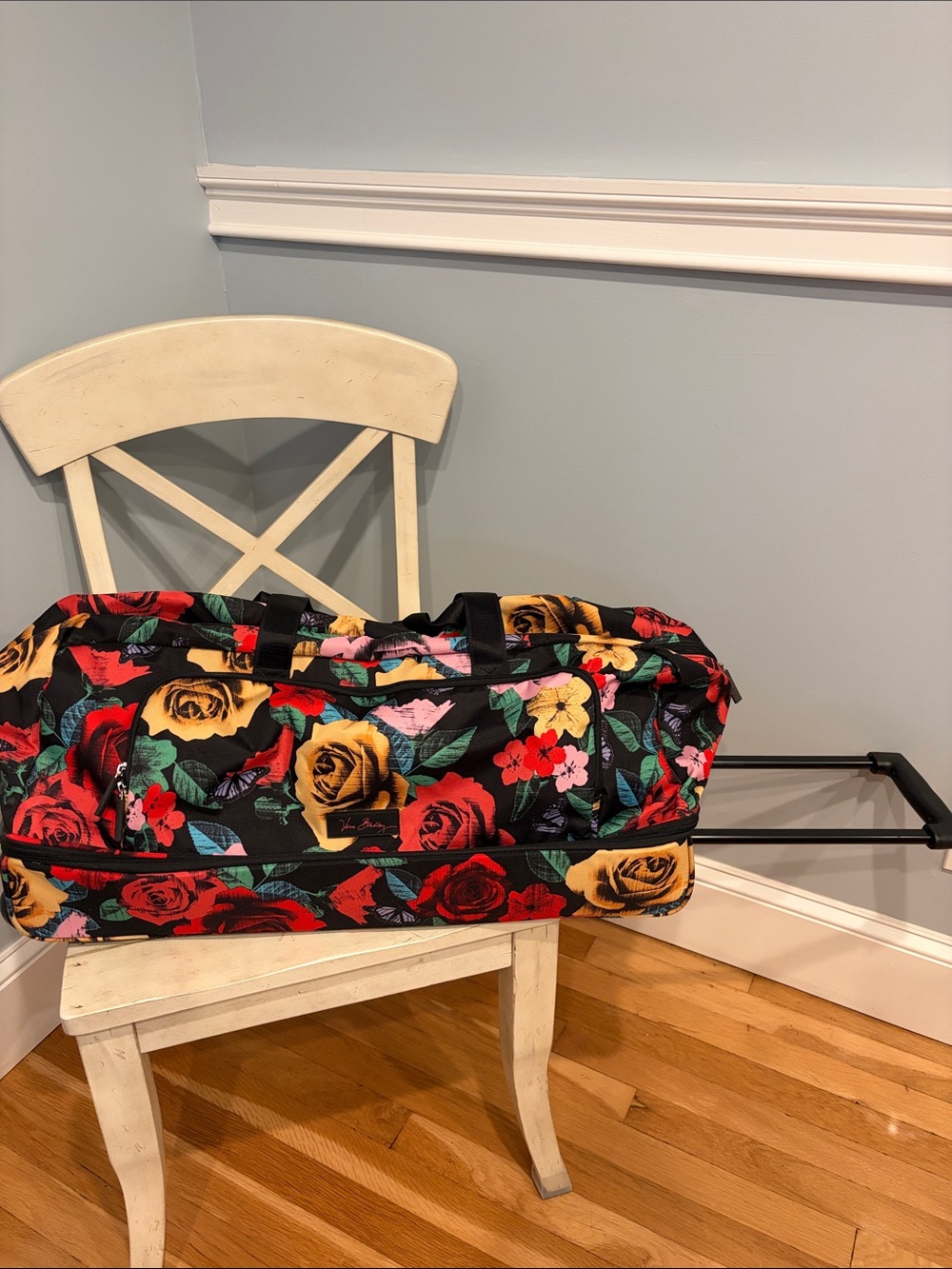 Vera Bradley “Havana Rose” Floral Rolling Travel Duffel Bag